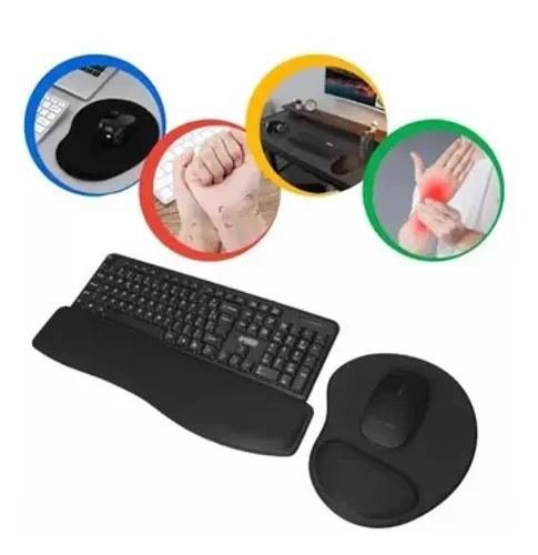 Kit Mousepad + Apoio Ergonômico Teclado Home Office z1564