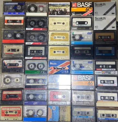 Fitas cassete k7 tape deck toca fita 40 unidades decoração, artesanato coleção 