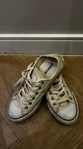 All Star Couro Beje