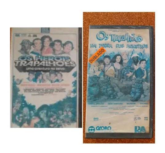 Vhs Os Trapalhões na terra dos monstros e Os Herois