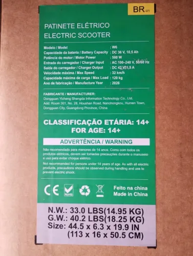 Patinete Eletrico Scooter Xroymexroy W6 500w 35km/h dobravel
