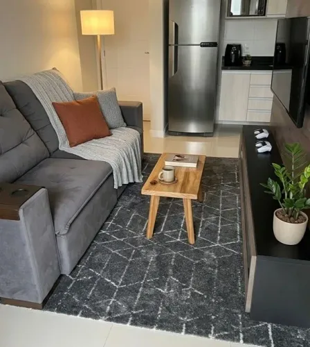 Tapete Turco Moderno Cinza Chumbo Geométrico (2,00m x 2,50m)