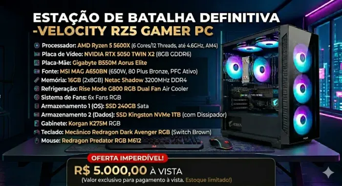 PC GAMER COMPLETO - Pronto para jogar e Stream