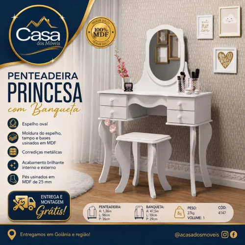 Penteadeira 100% MDF - Princesa