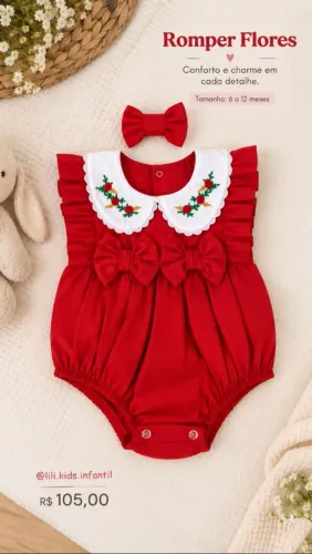 Romper Flores 6 a 12 meses