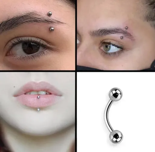 Joia Piercing Bananinha 8mm Aço Cirúrgico Labret Sobrancelha
