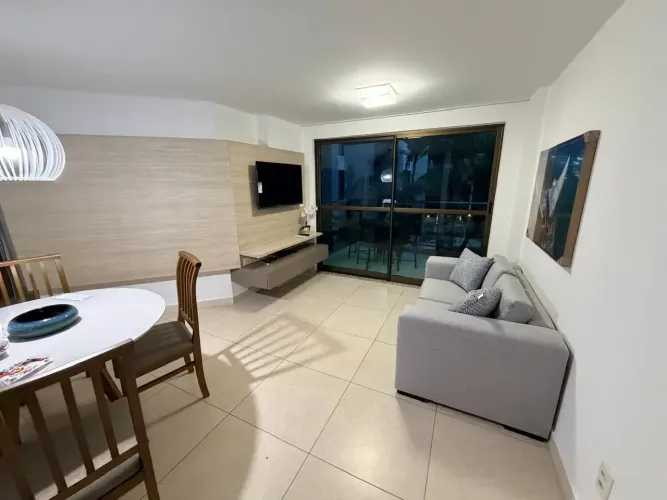 Apartamento mobiliado para aluguel, 02 quartos, varanda, lazer no Cabo Branco