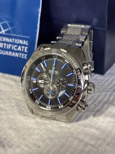 Relógio Masculino Festina Em Aço Azul Chrono F2066