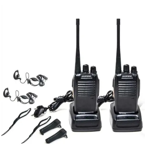 Kit 2 rádios Comunicador Baofeng Alcance 12 Km 16 Canais BF 777S Profissional recarregável
