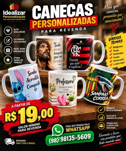 CANECAS PERSONALIZADAS PARA REVENDA