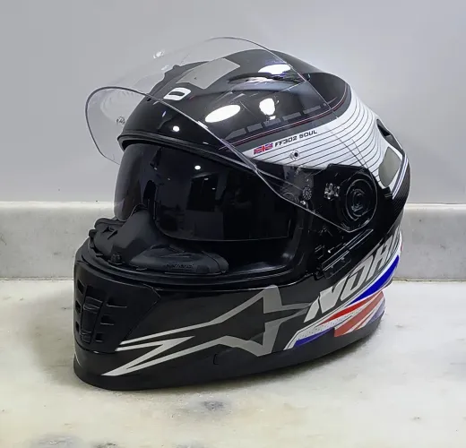 Capacete Norisk Países FF302 Grand Prix Reino Unido C/ Viseira Solar Tam 58/60 - Semi Novo