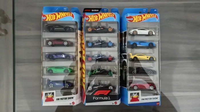 Lote com 3 (três) Packs HotWheels - Pack F1 2024 e HW Motor Show