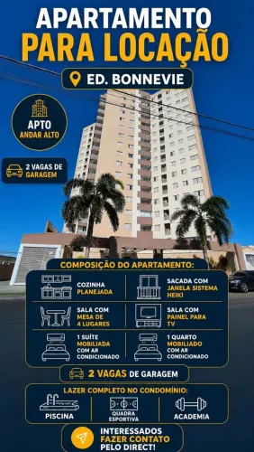APARTAMENTO MOBILIADO PARA LOCAÇÃO - ED. BONNEVIE HALCHUK - VILA BOSQUE - MARINGÁ/PR