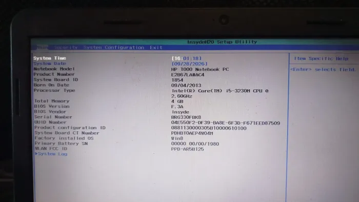 Notebook HP1000