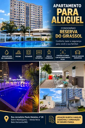 Apartamento para Aluguel | 2 Quartos | Reserva do Girassol - Venda Nova/BH