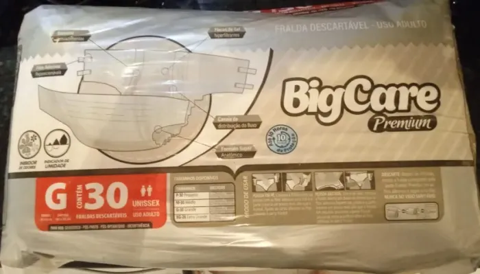 Fralda geriátrica Big Care Premium tamanho G com 30 unidades