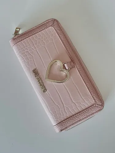 carteira love moschino rosa bebê