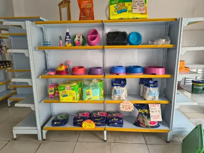 KIT de 2 Gondolas Brancas duplas de centro 1,82 L x 1,70 A