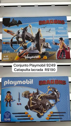 Conjunto Como Treinar o Seu dragão Catapulta Playmobil 