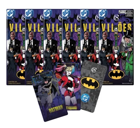 Coleção Completa Cards Holográficos Vilões Batman Cacau Show