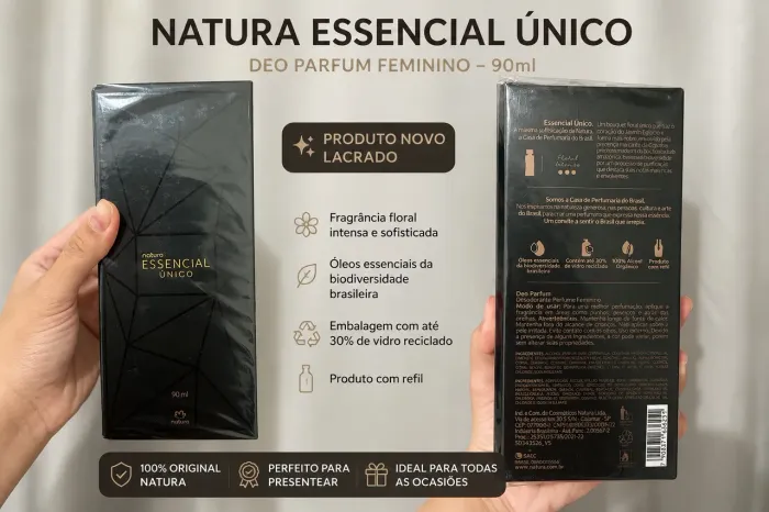Perfume Natura Essencial Único Feminino 90 ml - Novo e Lacrado