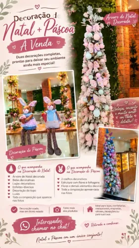 Arvore de Natal com decoração de Natal e pascoa