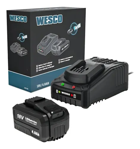 Kit Bateria Litio 4.0ah 18v + Carregador 2a 18v Ws1102 Wesco<br>
