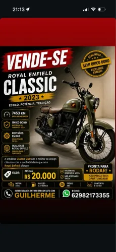Royal Enfield Classic 350 2023 | Único Dono | Apenas 7.453 km