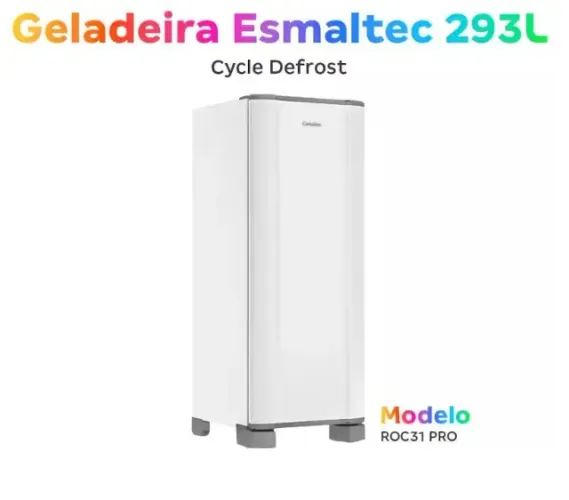 Geladeira/Refrigerador Esmaltec Cycle Defrost 1 Porta Branco 293L ROC31 PRO