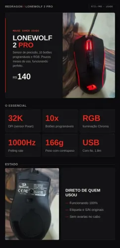 Mouse Redragon Lonewolf 2 Pro M721-PRO