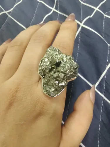 Anel Prata 950 pedra Perita formato Orgânico 19