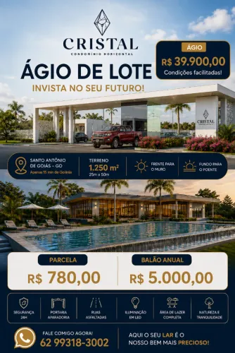 Oportunidade Lote 1250m Plano Pronto Para Construir - Condomínio Crystal