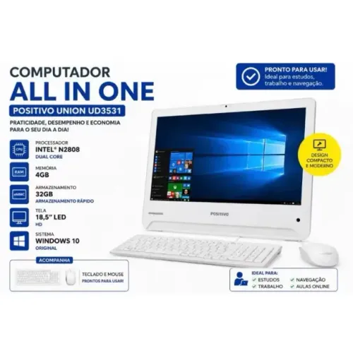 Computador Positivo All In One 18,5? 4GB 32GB Windows 10