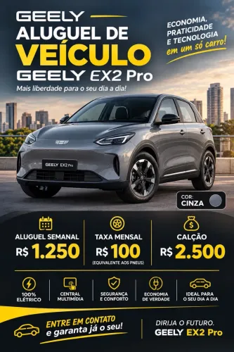 Aluguel de Geely EX2 para motorista de App