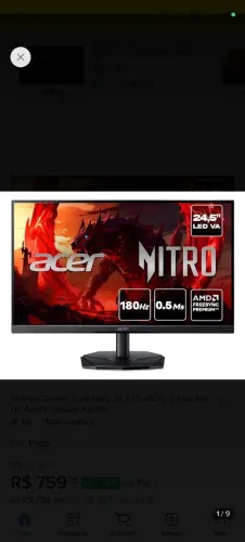 Monitor Acer 180hz