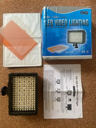Iluminador de LED para Câmera e Vídeo CN-160 (Com Filtros e Caixa)