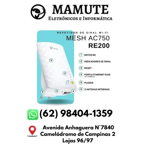 Repetidor De Sinal Wifi Tplink Ac750 Dual Band Longo Alcance