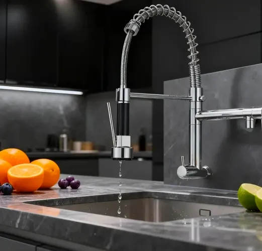 Torneira Cozinha Monocomando Parede Extensível