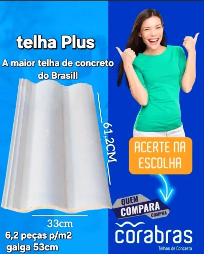 Telhas de concreto Corabras.  Direto da Fábrica 