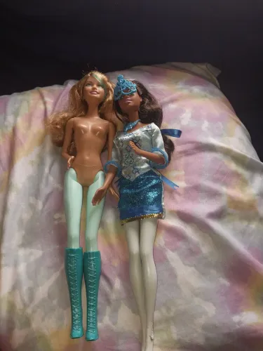 2 Bonecas  barbie mosqueira aramina e renee .