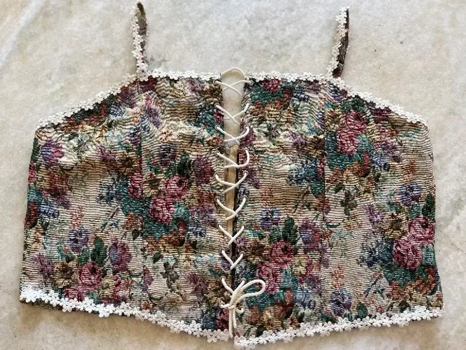 Corset floral vintage feminino