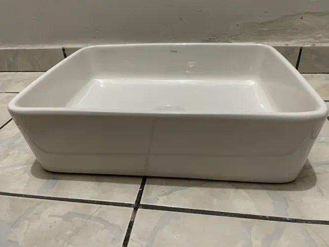 Cuba para Banheiro de Apoio Louça Retangular Branca 41x30cm CB16 Fiori