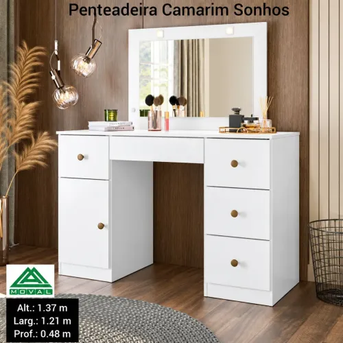 Penteadeira Camarim Sonhos - Branco