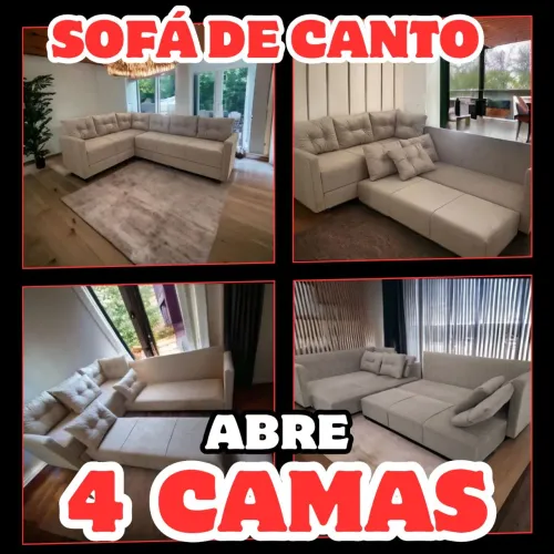 SOFÁ DE CANTO GRANDE, se Transforma 4 CAMAS!