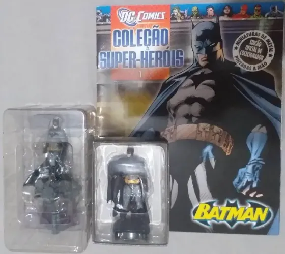 2 Miniaturas Dc Comics Eaglemoss: Batman ( Edição: 01 )+Miniatura Rara (Gárgula)+revista