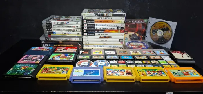 Jogos de PC, Nintendo DS, GBA, GB, Famicom, Megadrive, PS2, PS3, PSP, WII e XBOX 360 