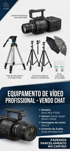 Equipamento profissional de vídeo completo seminovo
