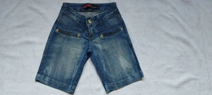 Bermuda Jeans feminino cós baixo - tamanho 36 - usado