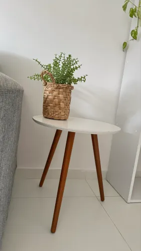 Mesa lateral de apoio branca Tok Stok