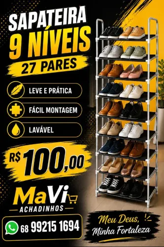 Sapateira 9 niveis/27 pares (cor cinza)